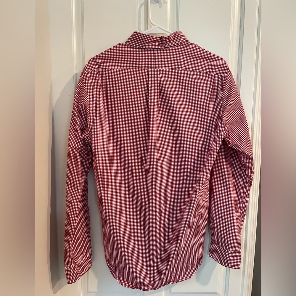 Polo, Medium Sized Red Checkered Button Down - image 3